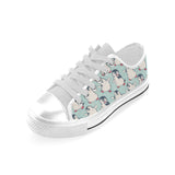 Cute Penguin pattern Men's Low Top Shoes White