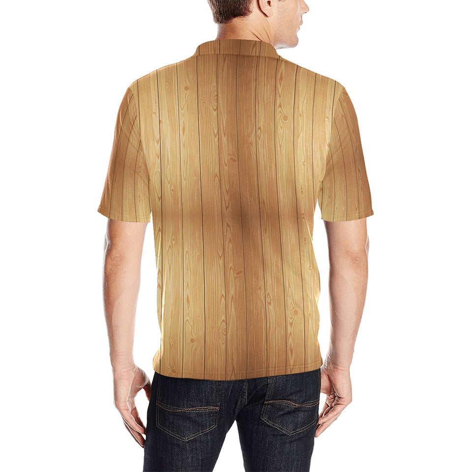 Wood Printed Pattern Print Design 05 Men's All Over Print Polo Shirt