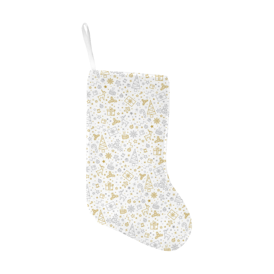 Christmas tree Christmas element Silver gold patte Christmas Stocking