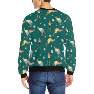 Kangaroo leaves pattern Men's Crew Neck Sweatshirt