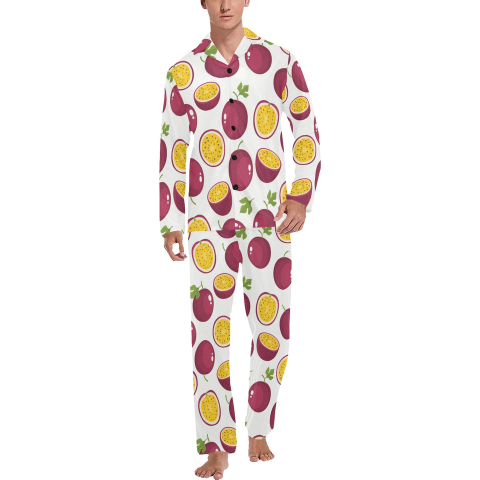 Passion fruit design pattern Men's Long Pajama Set