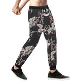 Japanese crane pink sakura pattern Unisex Casual Sweatpants