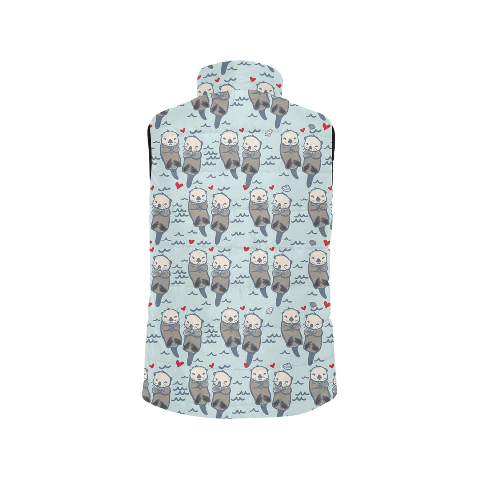 Lovely Sea Otter Pattern Men's Padded Vest