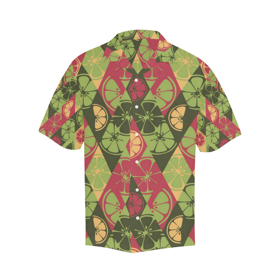 Cool Geometric lime pattern Men's All Over Print Hawaiian Shirt