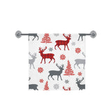 Deer tree snowflakes chrismas pattern Bath Towel