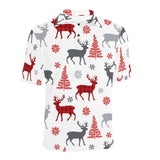 Deer tree snowflakes chrismas pattern Men's All Over Print Polo Shirt