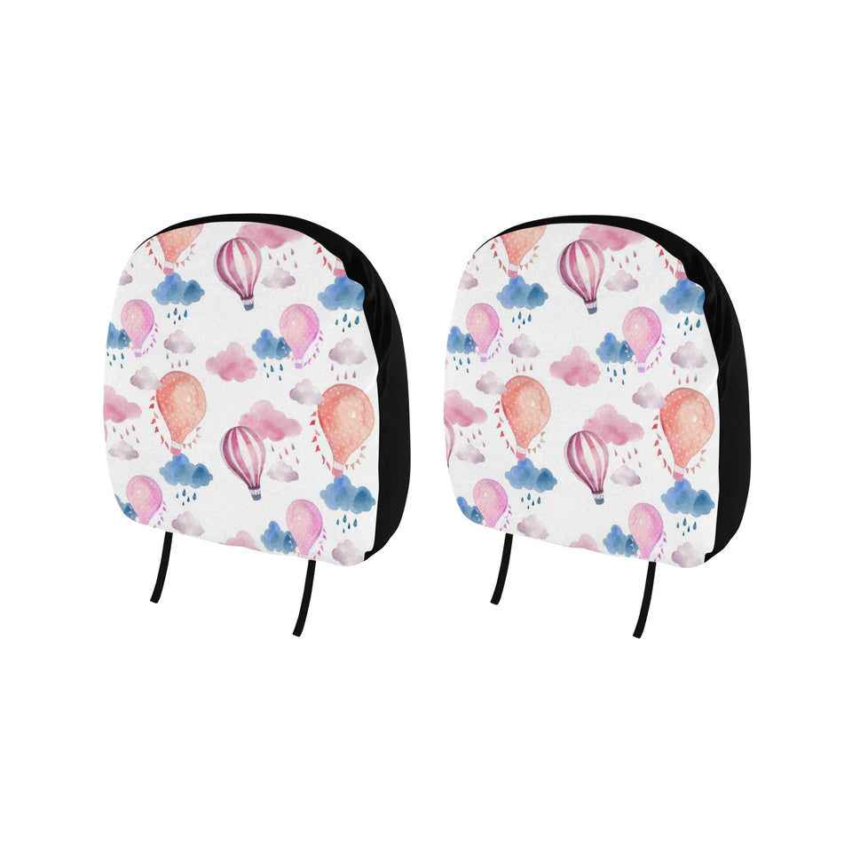 Watercolor air balloon cloud pattern Car Headrest Cover