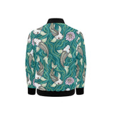 Koi Fish Carp Fish lotus pattern Kids' Boys' Girls' Bomber Jacket