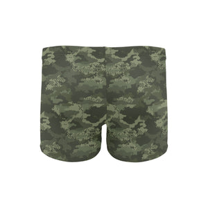 Digital Green camouflage pattern Men's Swimming Trunks