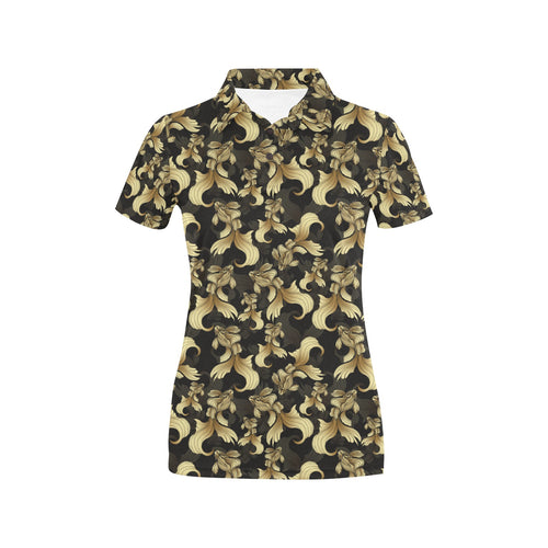 Goldfish Pattern Print Design 01 Women's All Over Print Polo Shirt