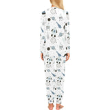 Hand drawn space elements space rocket star planet Women's All Over Print Pajama Set