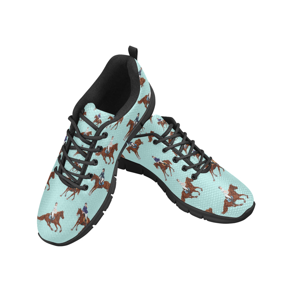 Horses running horses rider pattern Women's Sneaker Shoes