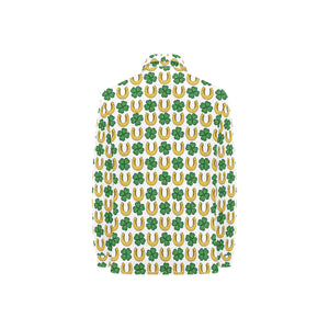 Horseshoes Pattern Print Design 04 Women's Long Sleeve Polo Shirt