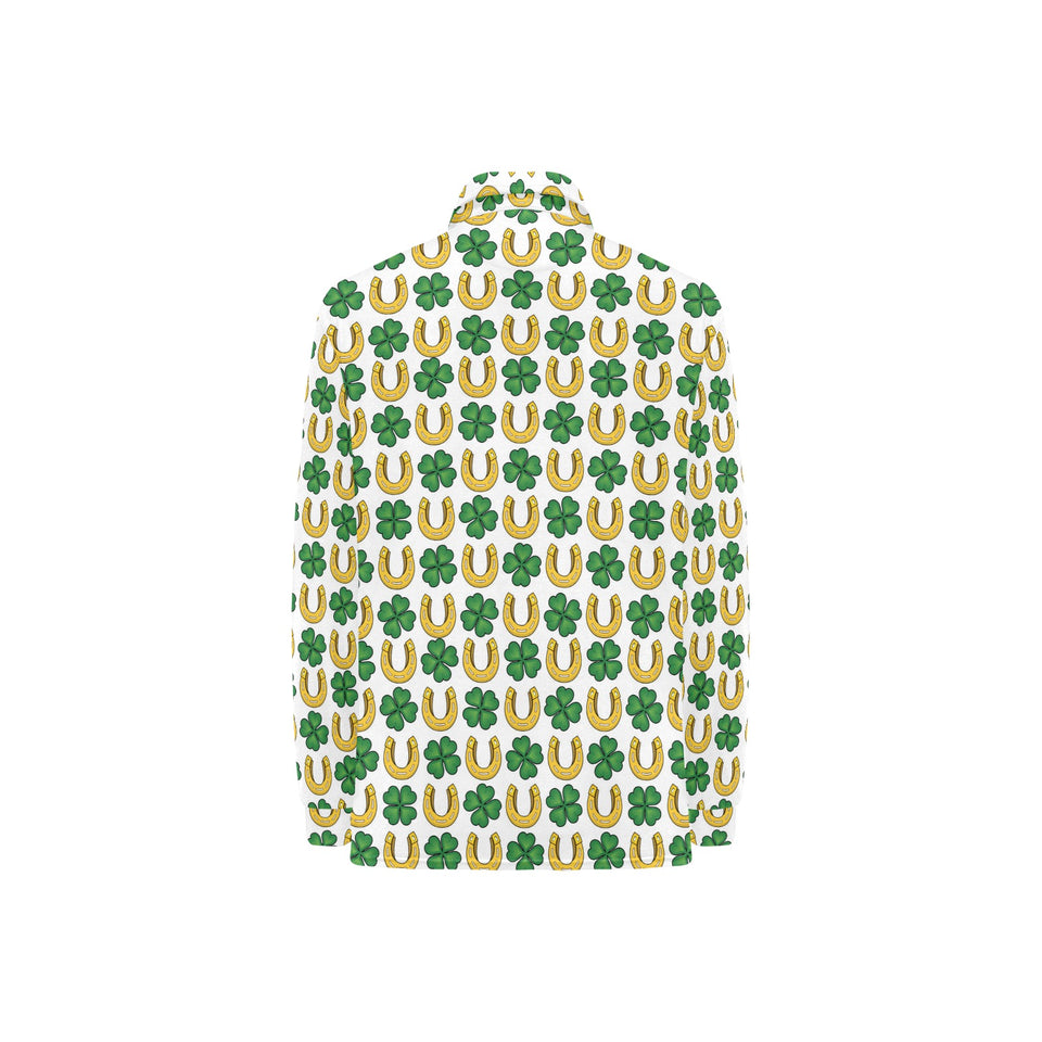 Horseshoes Pattern Print Design 04 Women's Long Sleeve Polo Shirt