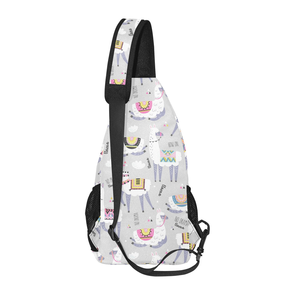 Cute Llama Alpaca pattern All Over Print Chest Bag