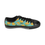 Banana Palm Leaves pattern background Men's Low Top Canvas Shoes Black