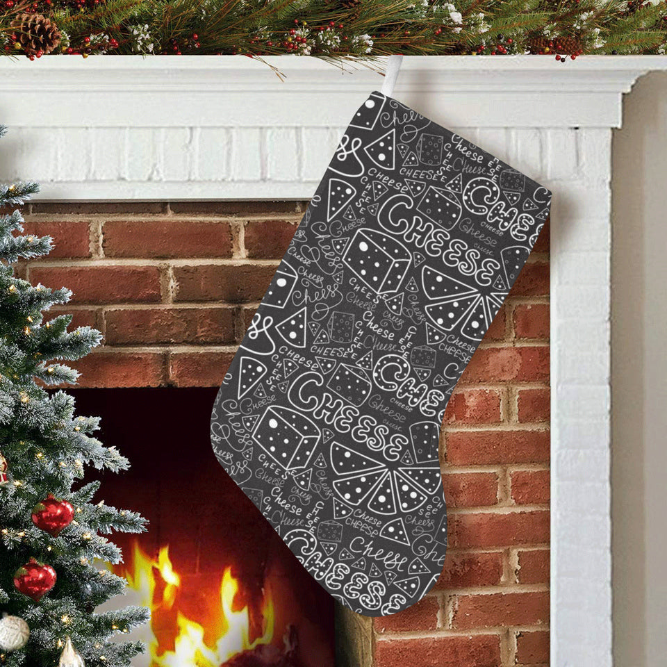 Handwritten cheese pattern Christmas Stocking