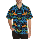 Colorful shark Men's All Over Print Hawaiian Shirt