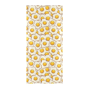 Fried Eggs Pattern Print Design 02 Beach Towel
