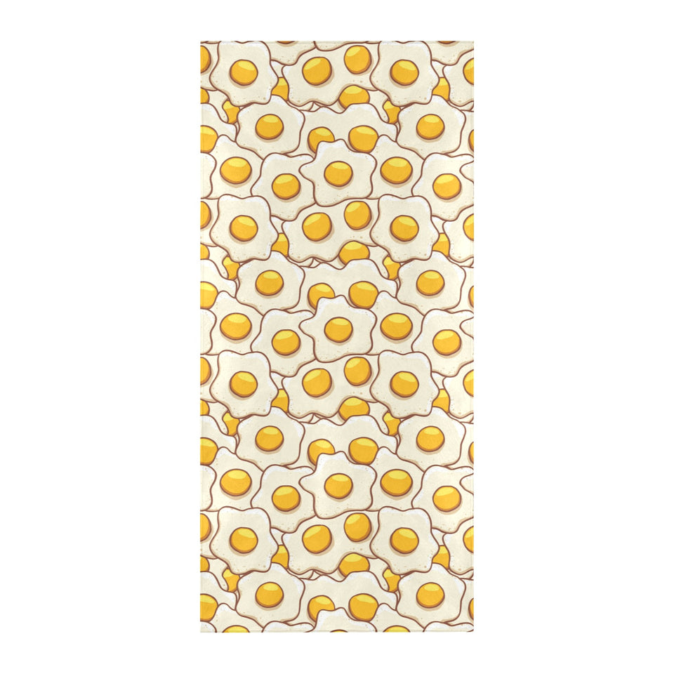 Fried Eggs Pattern Print Design 02 Beach Towel