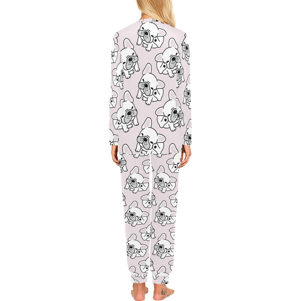 Cute french bulldog pattern Women's All Over Print Pajama Set