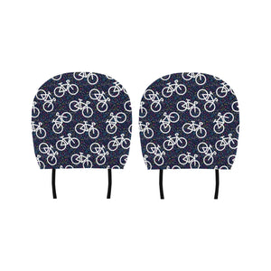 Bicycle Pattern Print Design 03 Car Headrest Cover