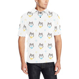 Cute Siberian Husky pattern Men's All Over Print Polo Shirt