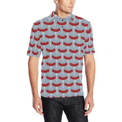 Sausage Pattern Print Design 02 Men's All Over Print Polo Shirt