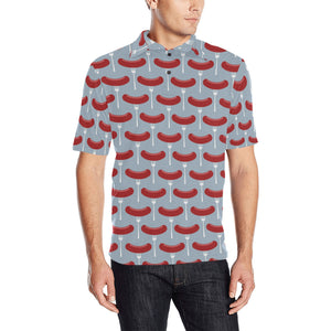 Sausage Pattern Print Design 02 Men's All Over Print Polo Shirt