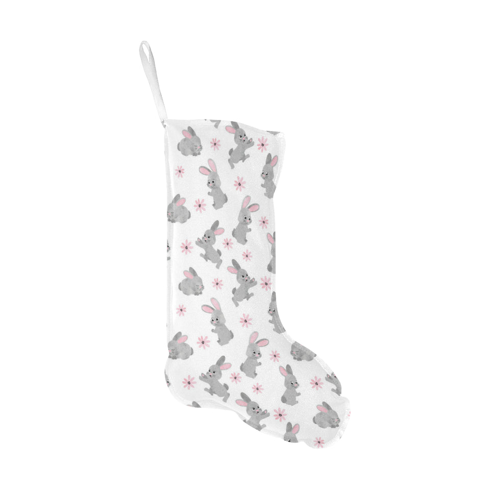 Watercolor cute rabbit pattern Christmas Stocking