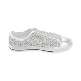 cacao beans leaves pattern Men's Low Top Shoes White
