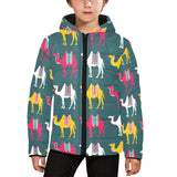 Camel pattern Kids' Boys' Girls' Padded Hooded Jacket