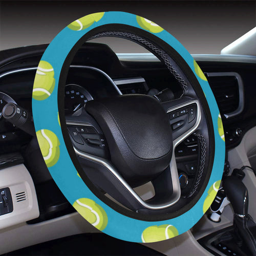 Tennis Pattern Print Design 05 Car Steering Wheel Cover