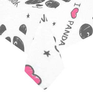 Hand Drawn faces of pandas pattern Tablecloth
