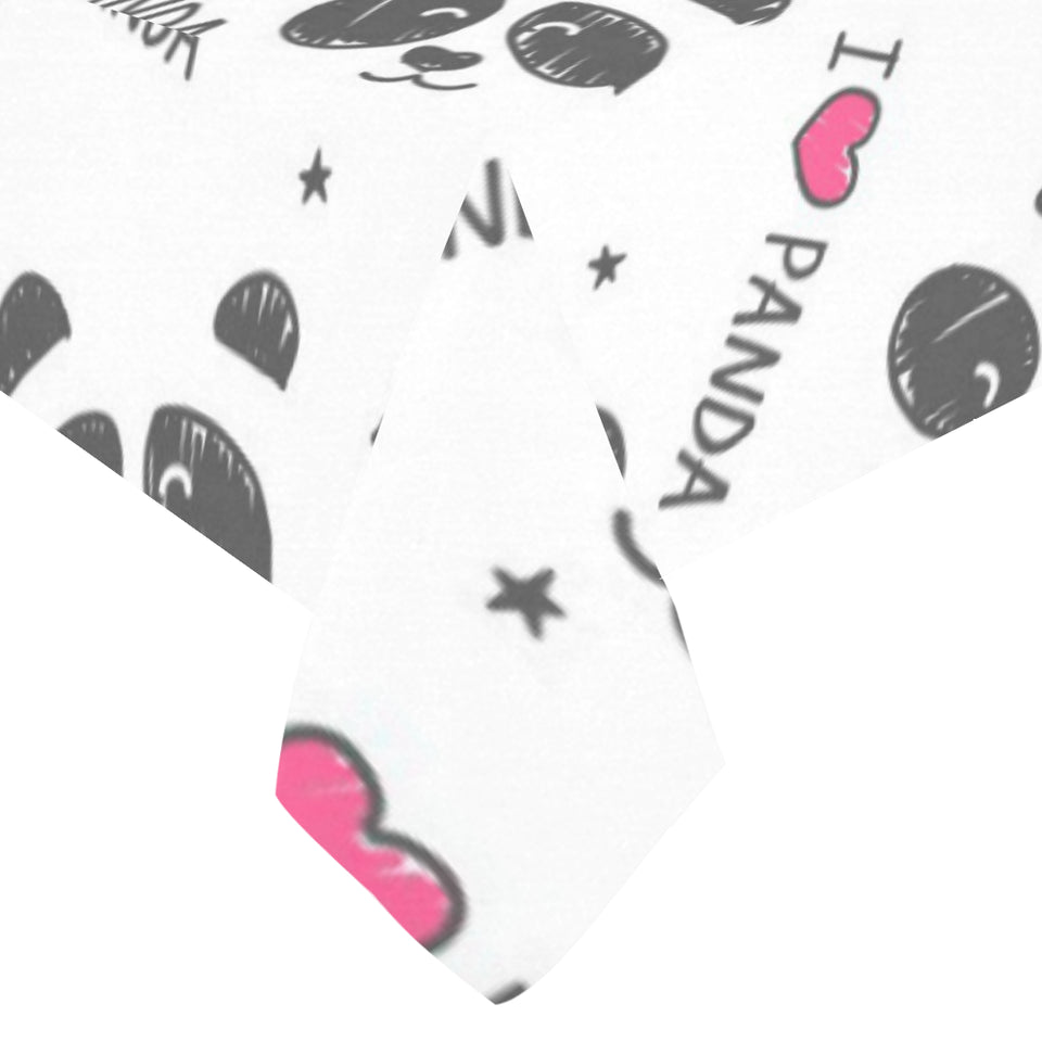 Hand Drawn faces of pandas pattern Tablecloth