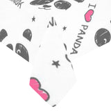 Hand Drawn faces of pandas pattern Tablecloth