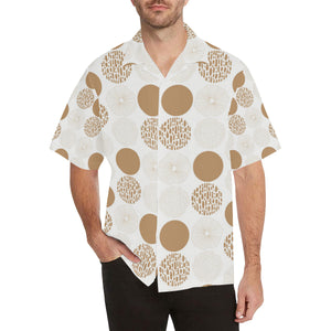 Gold Texture mushroom pattern Men's All Over Print Hawaiian Shirt