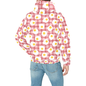 Fried Eggs Pattern Print Design 03 Men's Padded Hooded Jacket