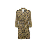 Snake skin pattern Men's Long Sleeve Belted Night Robe