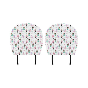cute mermaid dolphin fish starfish pattern Car Headrest Cover