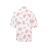 Pink sakura cherry blossom pattern Women's All Over Print Hawaiian Shirt