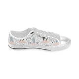 Polar bears star poka dot pattern Men's Low Top Shoes White