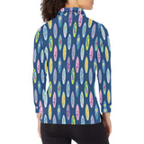 Surfboard Pattern Print Design 03 Women's Long Sleeve Polo Shirt