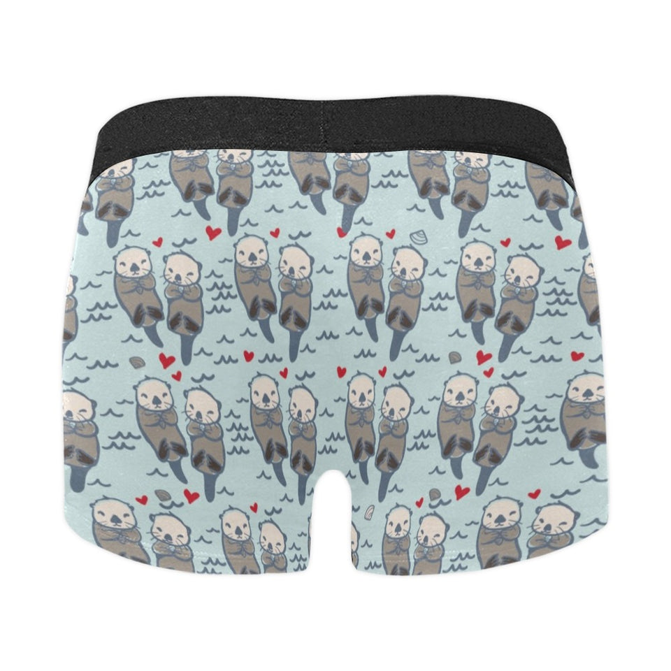 Lovely Sea Otter Pattern Men's All Over Print Boxer Briefs Men's Underwear