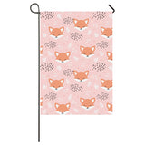 Cute fox pattern pink background House Flag Garden Flag