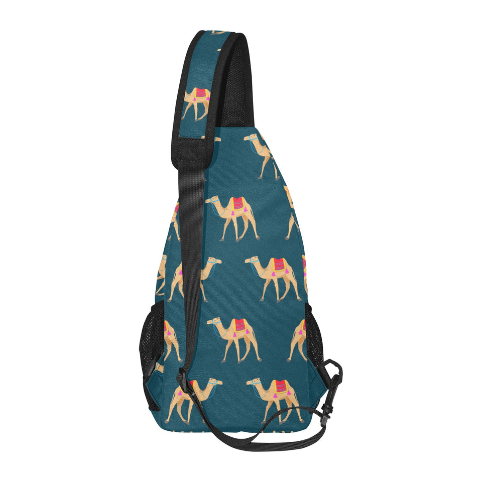 Camel pattern blue blackground All Over Print Chest Bag
