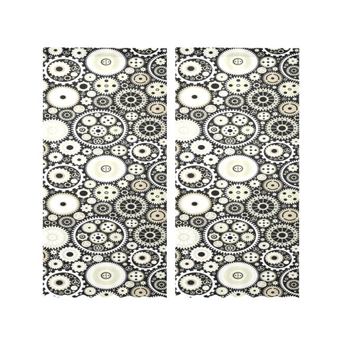 Gear Pattern Print Design 02 Gauze Curtain