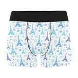 Blue Eiffel Tower Theme Pattern Print Design 01 Men's All Over Print Boxer Briefs Men's Underwear