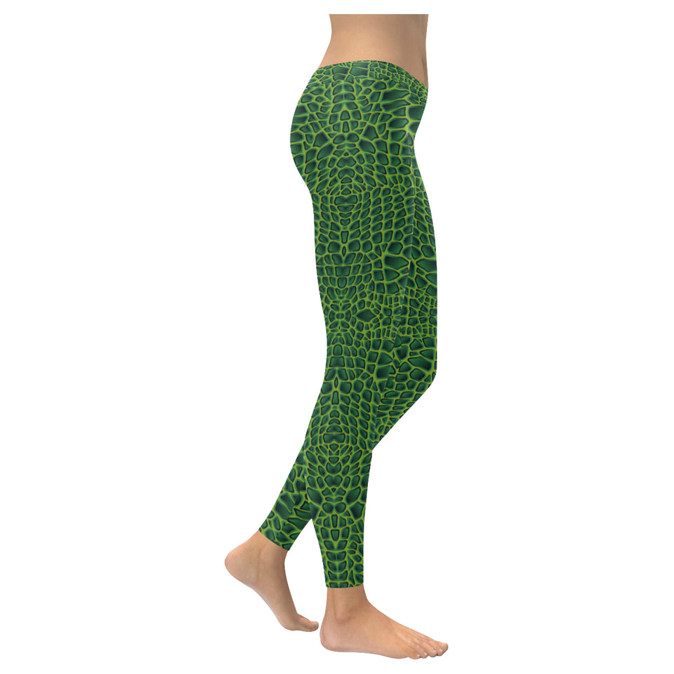 Crocodile Skin Printed Women's Legging Fulfilled In US