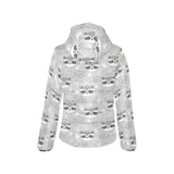 Cute raccoons leaves dot Women's Padded Hooded Jacket